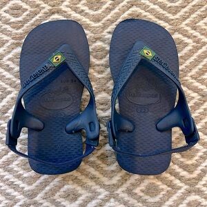 Havaianas Baby Brazil Logo Flip Flop Navy Sandals